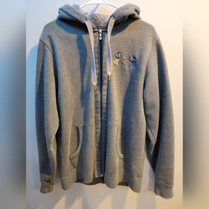 Mens under armour gray large zip hoodie